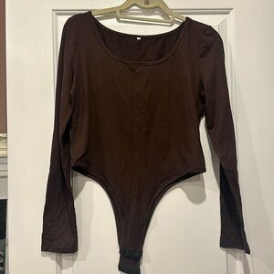 Brown Long Sleeve Bodysuit